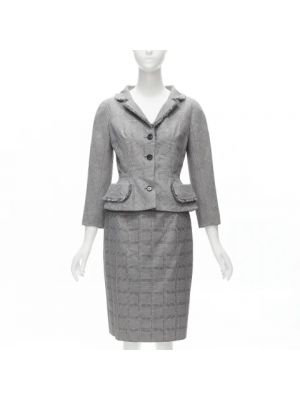 Sukienka wełniana Dior Vintage szara
