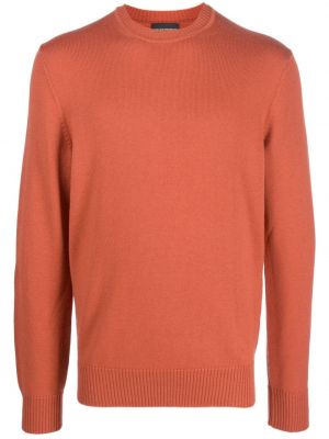 Вълнен пуловер бродиран Emporio Armani оранжево