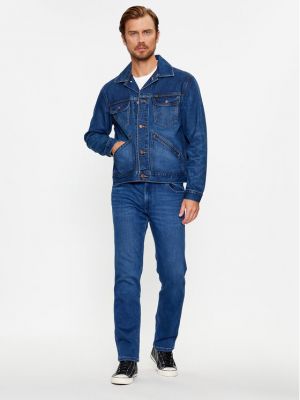 Priliehavá džínsová bunda Wrangler modrá