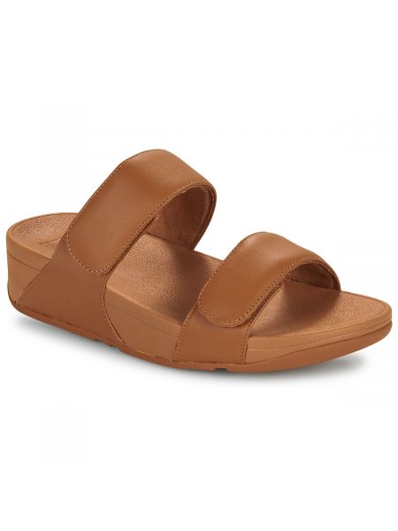 Kožené sandále Fitflop hnedá