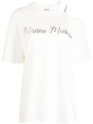 T-shirt à paillettes en coton Musium Div. blanc