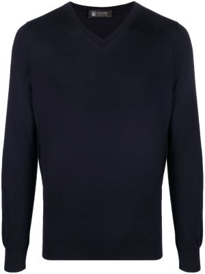 Пуловер с v-образно деколте Colombo синьо