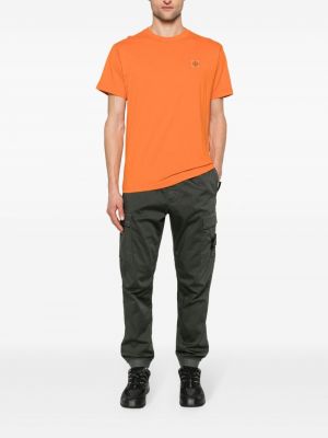 T-shirt en coton à imprimé Stone Island orange