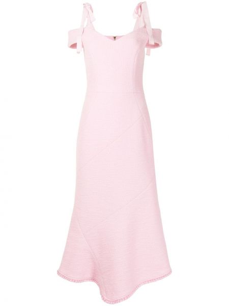 Vestido de noche de tweed Rebecca Vallance rosa