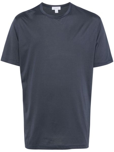 Bavlnené tričko Sunspel modrá