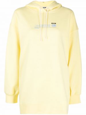 Hoodie con stampa Msgm giallo