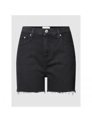 Szorty jeansowe z postrzępionymi wykończeniami model ‘MOM’ Calvin Klein Jeans - Сzarny