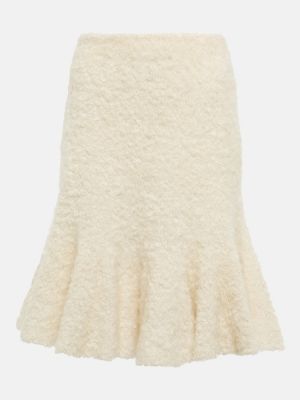 Mohérové peplum mini sukně Jil Sander bílé