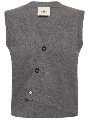 Chaleco de lana de cachemir jaspeado The Garment gris