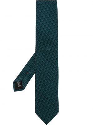 Hedvábná kravata s výšivkou Zegna zelená
