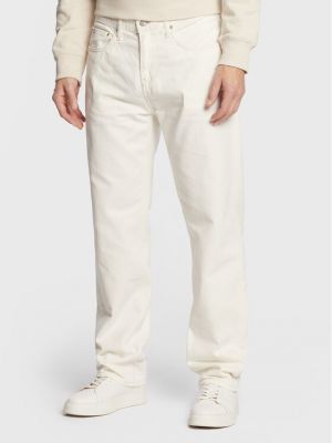 Τζιν με ίσιο πόδι Calvin Klein Jeans λευκό