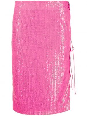 Nėriniuotas sijonas su raišteliais Rotate rožinė