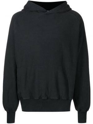 Kokvilnas kapučdžemperis ar garām piedurknēm Gr10k melns