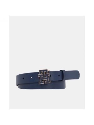 Cinturón de cuero con hebilla Tommy Hilfiger azul