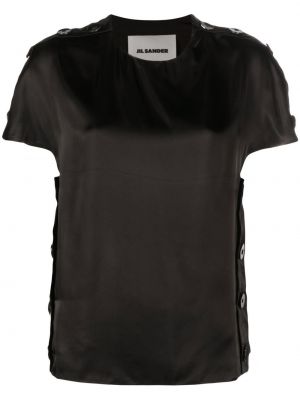 T-krekls ar pogām Jil Sander melns