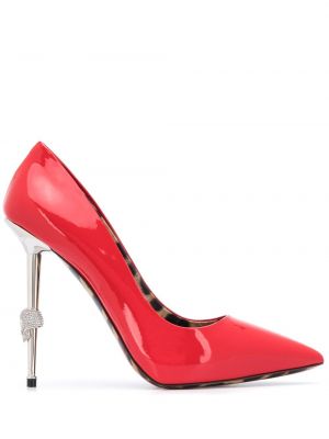 Полуотворени обувки Philipp Plein червено