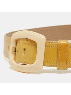 Cinturón de cuero Prada Vintage beige