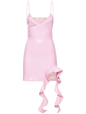Mini šaty David Koma růžové