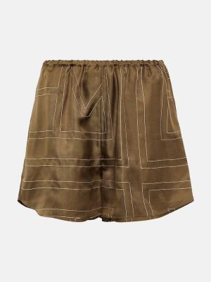 Shorts en soie Toteme marron