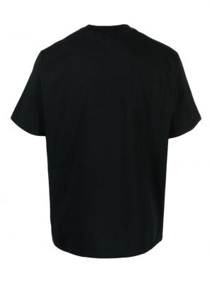 Medvilninis siuvinėtas marškinėliai Sunflower juoda
