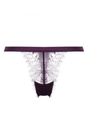 Chiloți tanga transparente din dantelă Maison Close violet