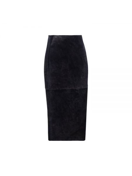 Черная замшевая юбка-карандаш Saint Laurent