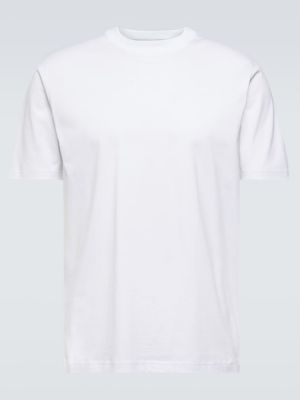 T-shirt ricamato di cotone in jersey Burberry bianco