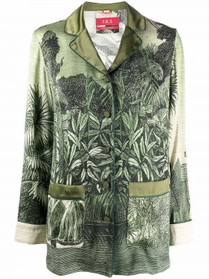 Blusa de seda de flores con estampado F.r.s For Restless Sleepers verde