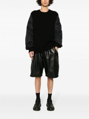 Leder cargo shorts mit taschen Junya Watanabe Man schwarz
