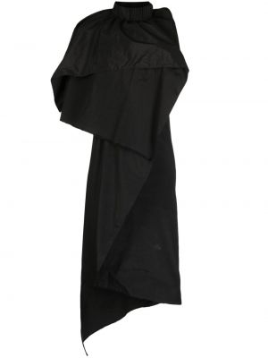 Drapírozott midi ruha Uma Wang fekete