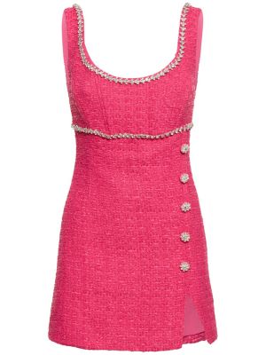 Mini šaty s knoflíky Self-portrait růžové