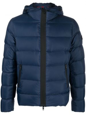 Páperová bunda na zips s kapucňou Fay modrá