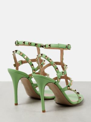 Iš natūralios odos sandalai Valentino Garavani žalia