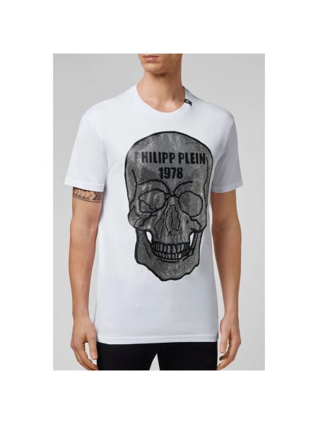 Koszulka z kryształkami Philipp Plein biała