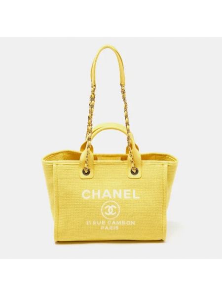 Bolso shopper retro Chanel Vintage amarillo
