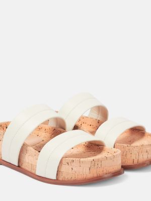 Kožené sandály Gabriela Hearst bílé