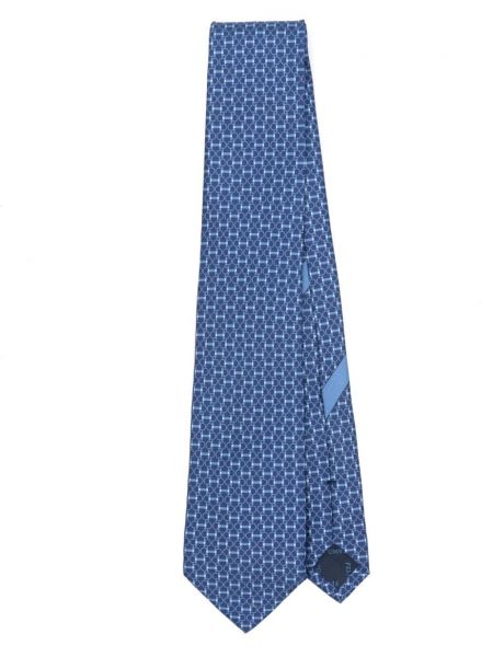 Selyem nyakkendő Ferragamo kék