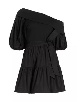 Многоярусное мини-платье Georgia на одно плечо Tanya Taylor черный