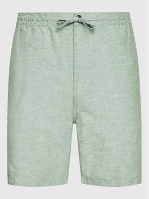 Lanene kratke hlače Selected Homme zelena
