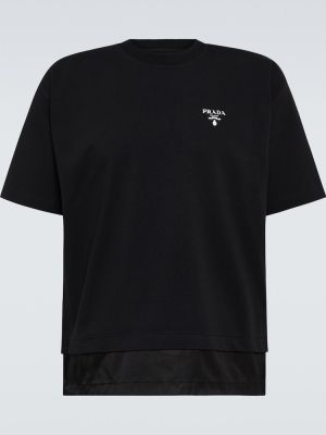 T-shirt en coton Prada noir