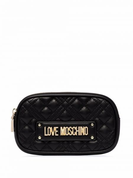 Lær lommebok Love Moschino svart