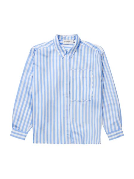 Koszula w paski oversize Munthe niebieska