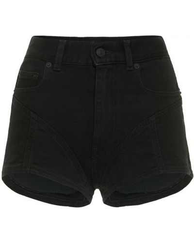 Pantalones cortos vaqueros de tela jersey Mugler negro