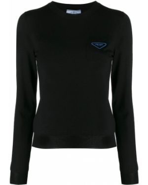Jersey con estampado de tela jersey Prada negro