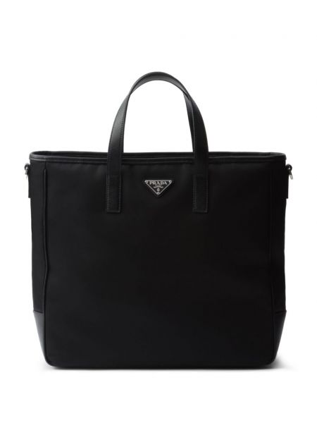 Geantă shopper din nailon Prada negru