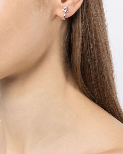Boucles d'oreilles en cristal E.m. argenté
