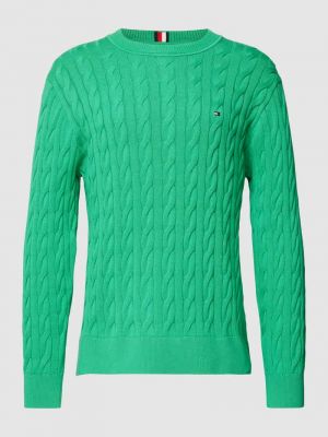 Dzianinowy sweter Tommy Hilfiger zielony