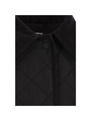 Pikowany płaszcz sztruksowy Toteme czarny