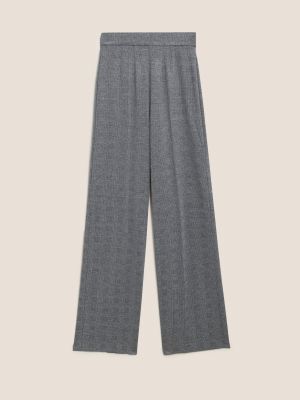 Kostkované kalhoty Marks & Spencer šedé