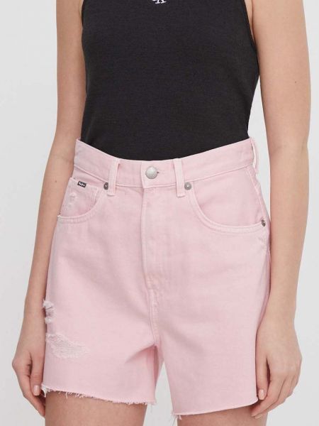 Kratke traper hlače visoki struk Pepe Jeans ružičasta